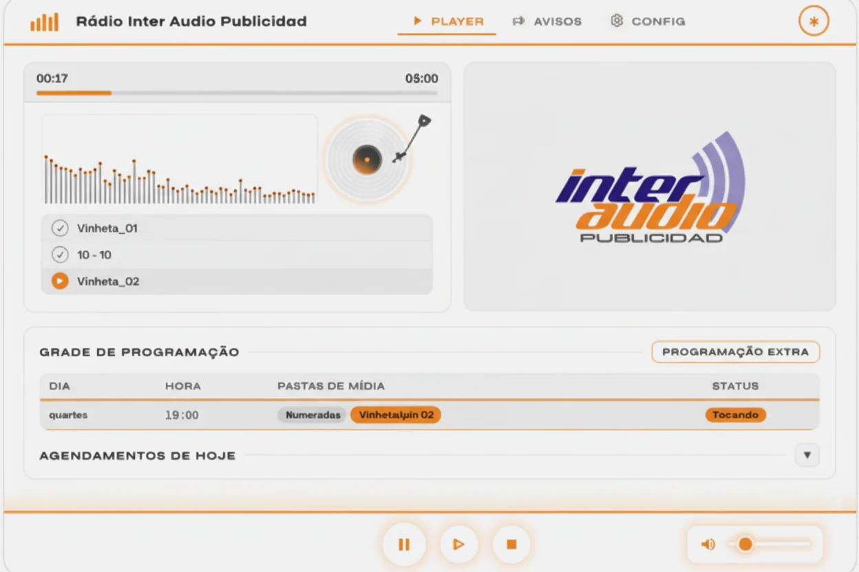 Panel de control de RadioPro